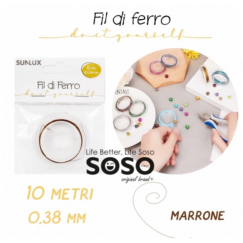 Fili di ferro colore marrone diametro 0.38mm x 10mt - 1