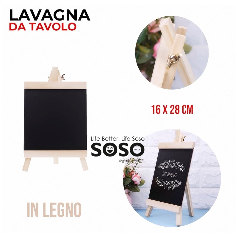 Lavagna da tavolo in legno dimensione 16x28cm - 1