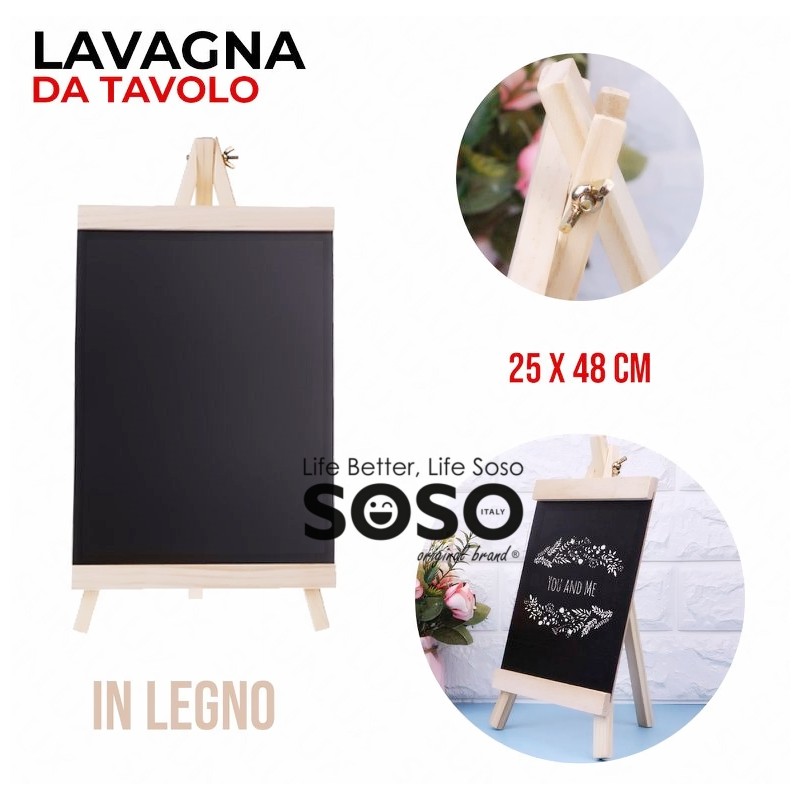 Lavagna da tavolo in legno dimensione 25x48cm - 1