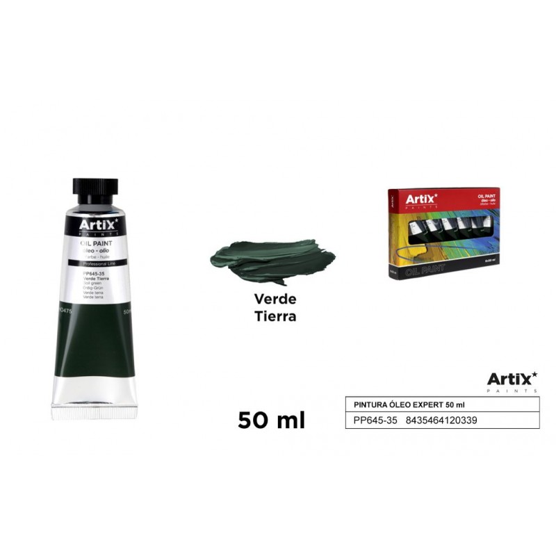 Colore ad Olio Verde Terra - tubo 50 ml - Artix - 1