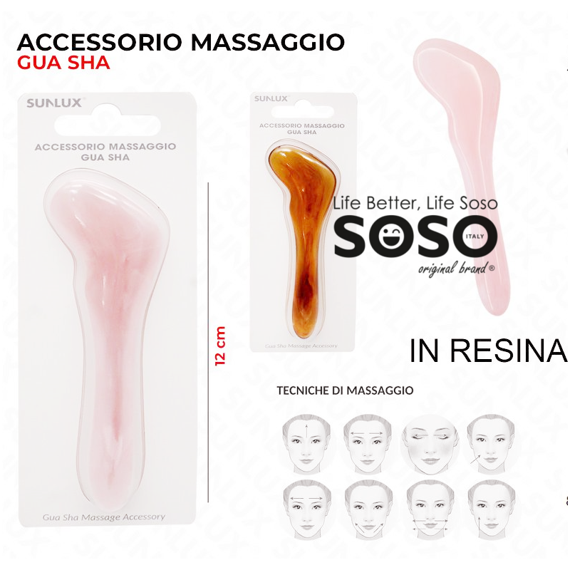 Accessorio massaggio gua sha in resina 12cm - 1