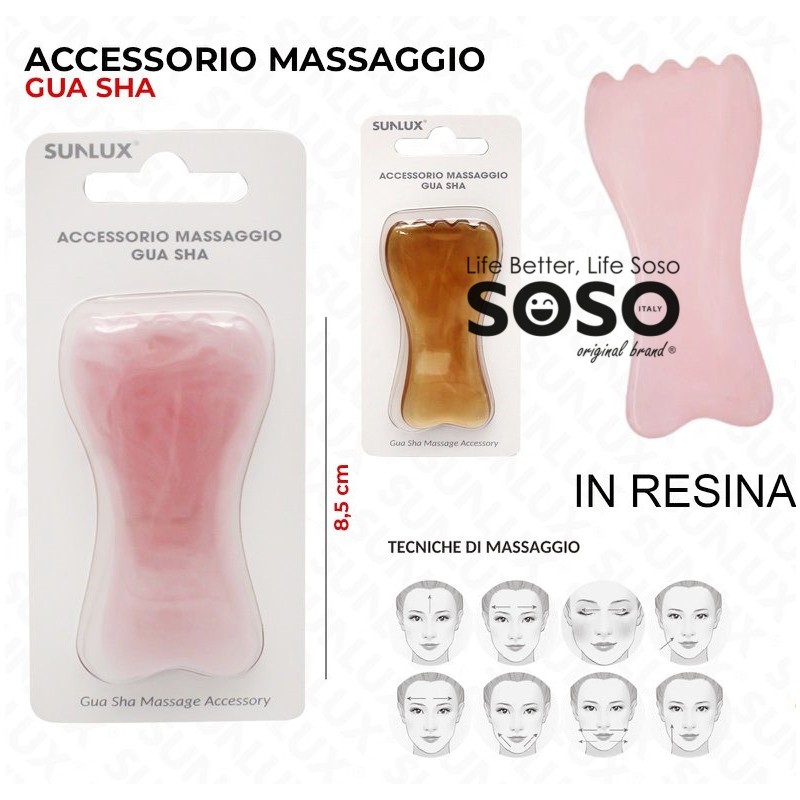 Accessorio massaggio gua sha in resina 8.50cm - 1