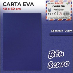 Gomma Eva 40x60cm spessore 2 mm - BLU SCURO (Gomma Crepla, Fommy) - 1