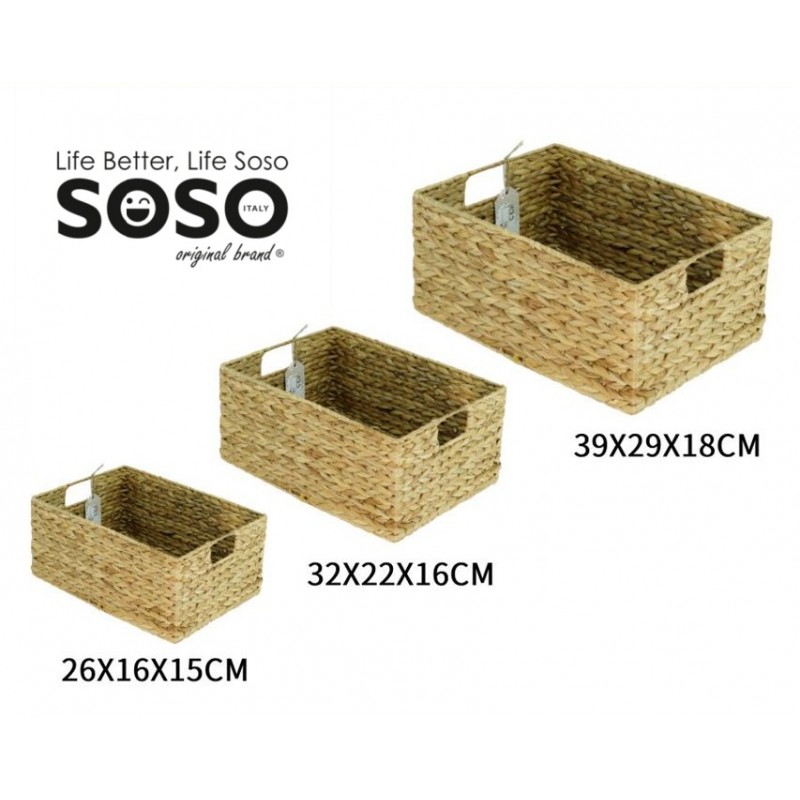 Cestino set 3 misure 39x29x18cm - 32x22x16cm -26x16x15cm - 1