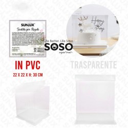 Scatola regalo in pvc trasparente 22x22x30cm - 1