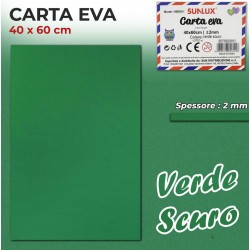 Gomma Eva 40x60cm spessore 2 mm - VERDE SCURO (Gomma Crepla, Fommy) - 1