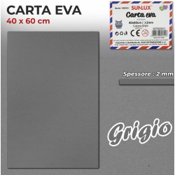 Gomma Eva 40x60cm spessore 2 mm - GRIGIO (Gomma Crepla, Fommy) - 1