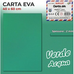 Gomma Eva 40x60cm spessore 2 mm - VERDE ACQUA (Gomma Crepla, Fommy) - 1