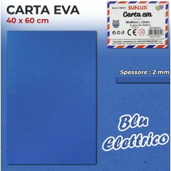 Gomma Eva 40x60cm spessore 2 mm - BLU ELETTRICO (Gomma Crepla, Fommy) - 1