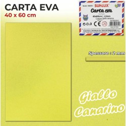 Gomma Eva 40x60cm spessore 2 mm - GIALLO CANARINO (Gomma Crepla, Fommy) - 1