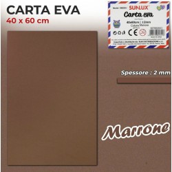 Gomma Eva 40x60cm spessore 2 mm - MARRONE (Gomma Crepla, Fommy) - 1