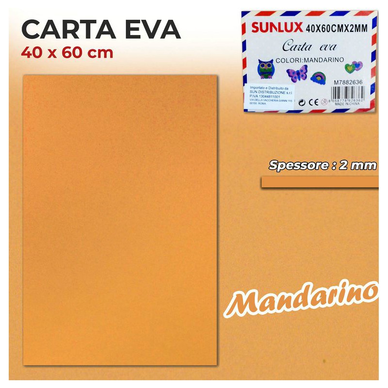 Gomma Eva 40x60cm spessore 2 mm - MANDARINO (Gomma Crepla, Fommy) - 1