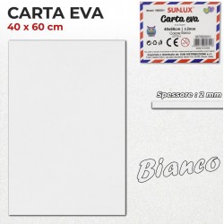 Gomma Eva 40x60cm spessore 2 mm - BIANCO (Gomma Crepla, Fommy) - 1