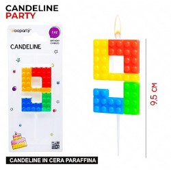 Candela a forma di mattoncino – Numero 9 (9,5 cm) - 1