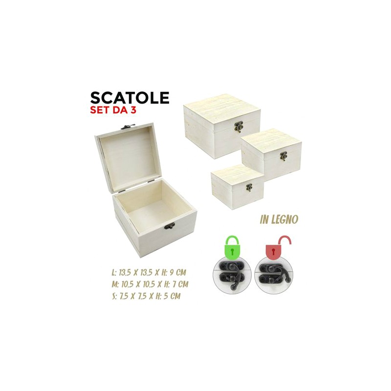 Scatola portagioie in legno ad esagono 5x8x8cm - Scatole da decorare DIY