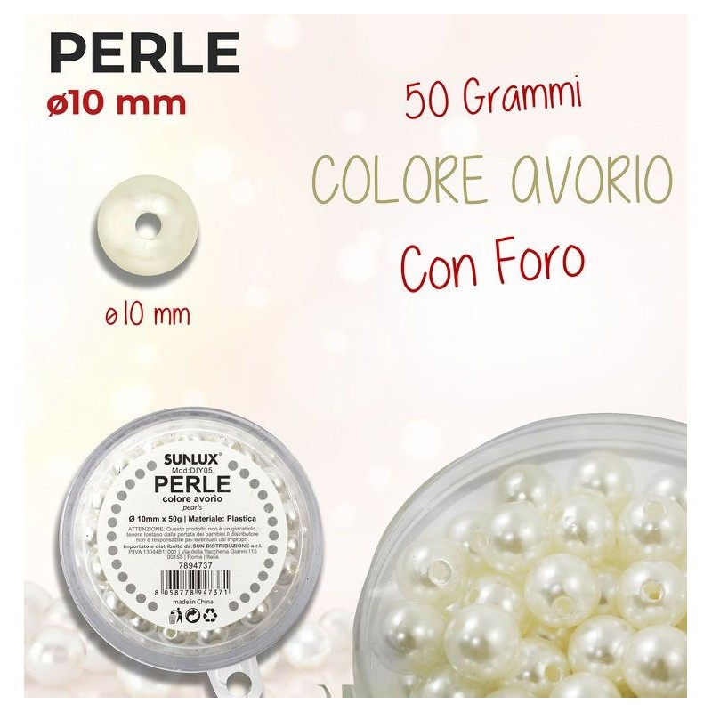 Perle con foro 10 mm - 50 gr - 1