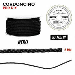 Cordoncino Nero 3 mm X 10 m