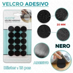 Velcro Adesivo Nero Ø 20 mm...
