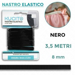 Nastro elastico Nero - h 8...