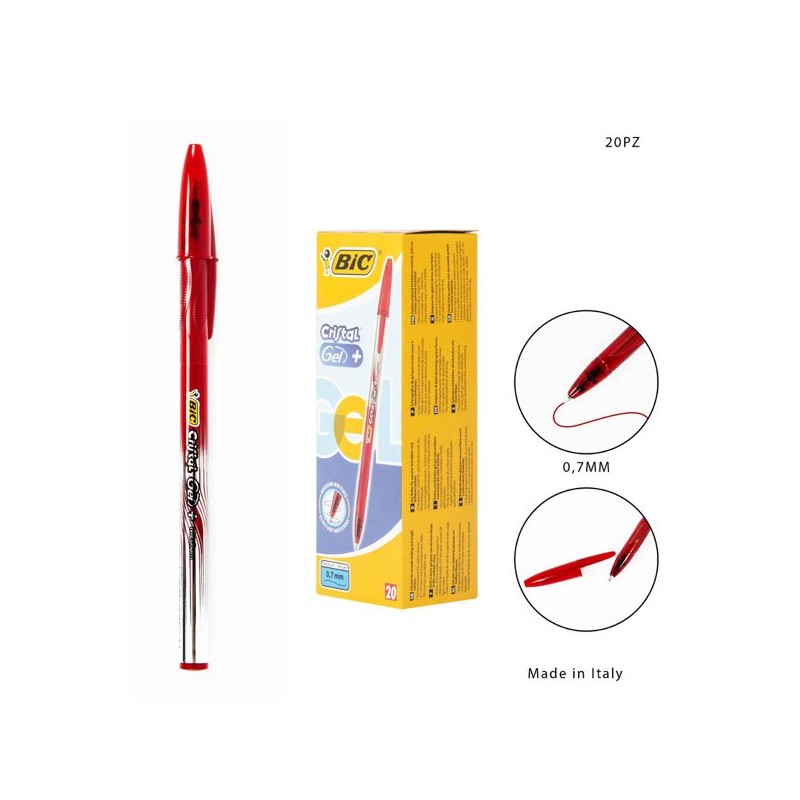 Bic Penna Sfera Cristal Gel 0.8MM Rosso