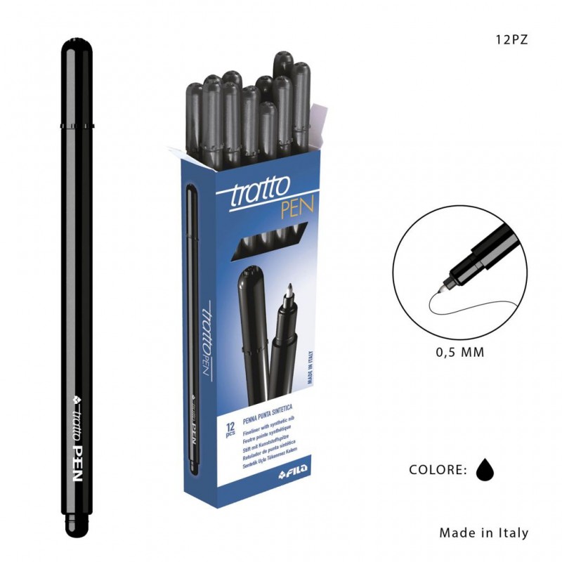 Tratto Pen Metal look 0,5MM Nero