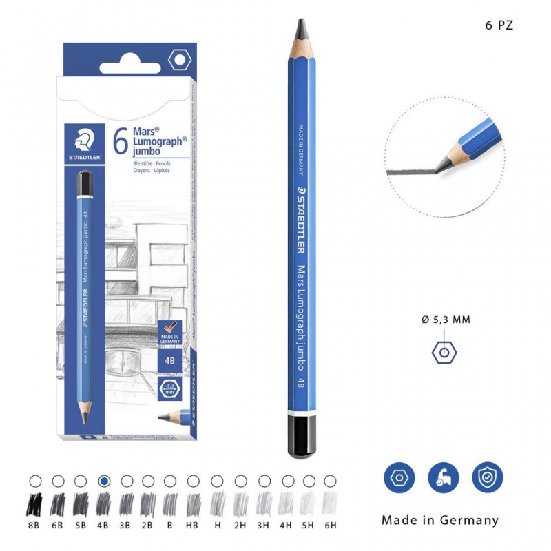 Staedtler Matita Mars Lumograph Jumbo 4B - 1