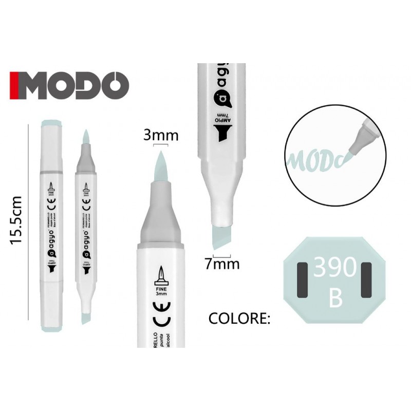 Marker Colore 390 B doppia punta 3mm 7mm - MODO - 1