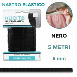 Nastro elastico Nero - h 5...