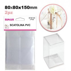 Scatolina pvc trasparente 2pcs 80x80x150mm - 1