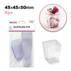 Scatolina pvc trasparente 8pcs 45x45x50mm - 1