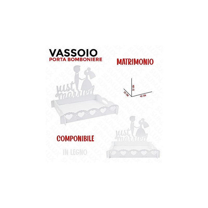 Vassoio porta bomboniere comunione 40x30cm