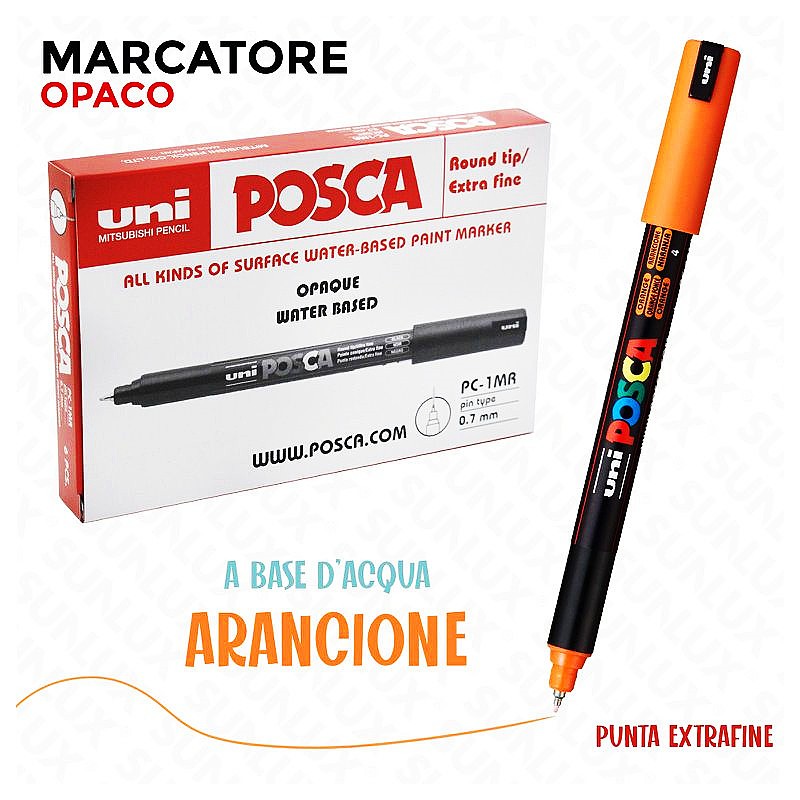 Uni posca pen marcatore opaco a base d'acqua punta extrafine arancione