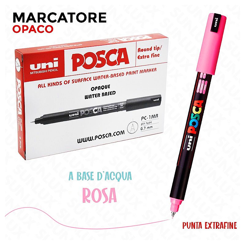 Uni posca pen marcatore opaco a base d'acqua punta extrafine rosa