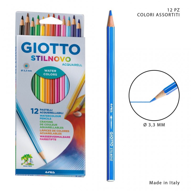 Giotto pastelli stilnovo acquarell 12pz bl.