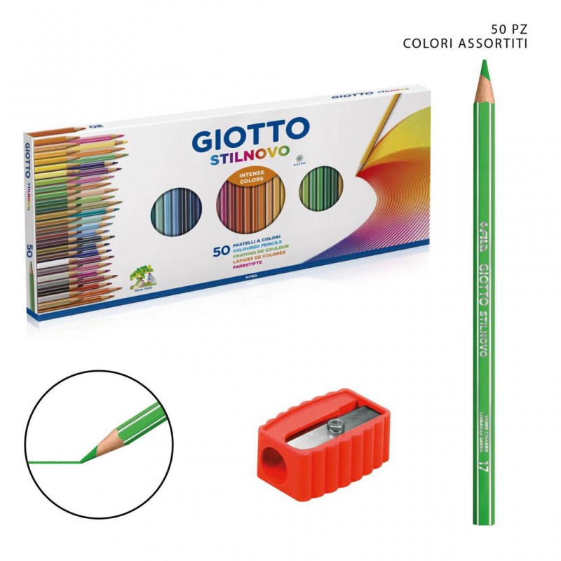 Giotto pastelli stilnovo 50pz + temperino bl. - 1