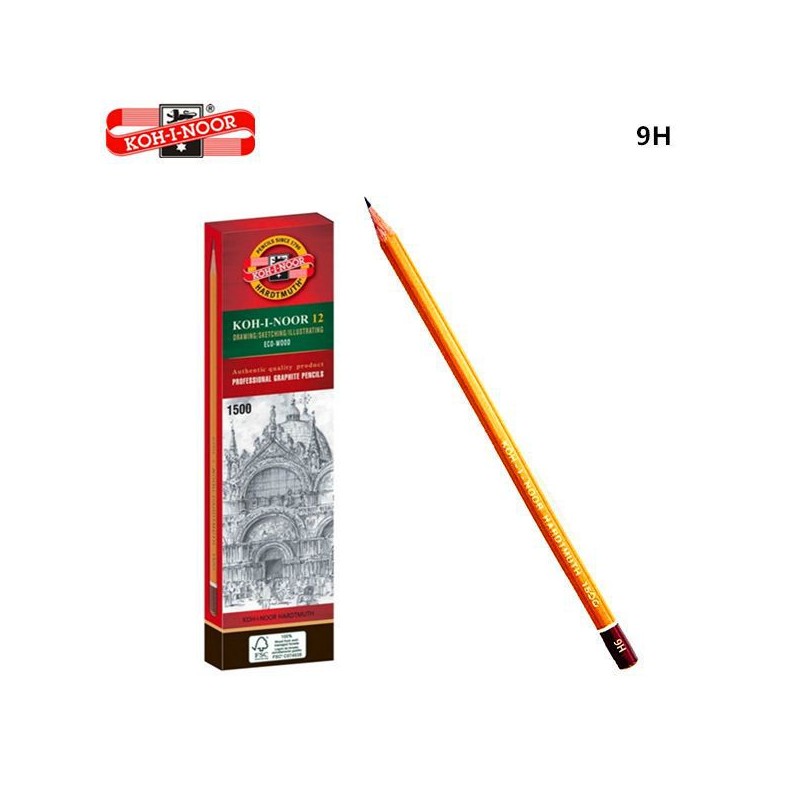 Koh-i-noor kin matite professionali di grafite h1500 matita 9h - 1