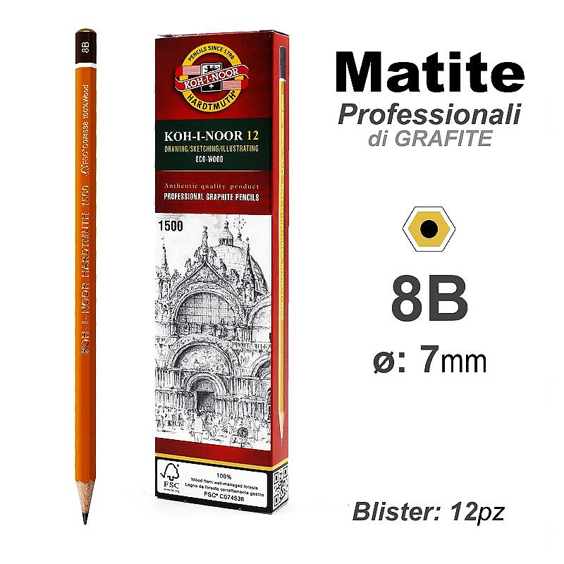 Koh-i-noor matite professionali di grafite d,7mm 8B - 1