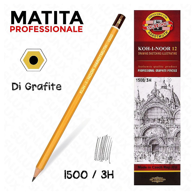 Koh-i-noor matite professionali di grafite 3h - 1