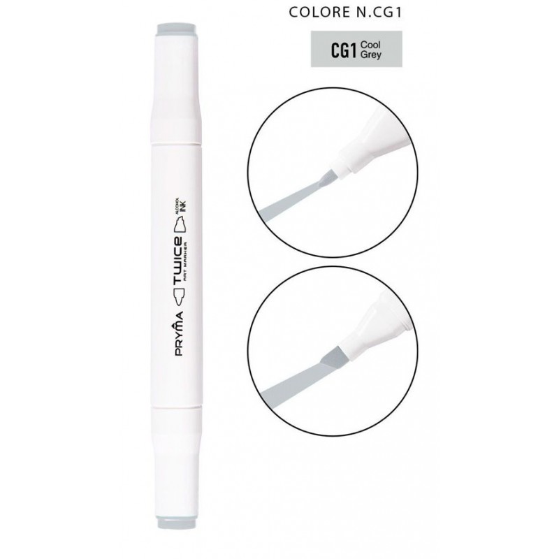 Twice Art Marker colore N CG1 a doppia punta - Pryma - 1