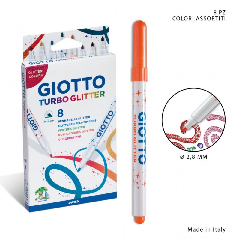 Giotto pennarelli tubo glitter 8pz - 1