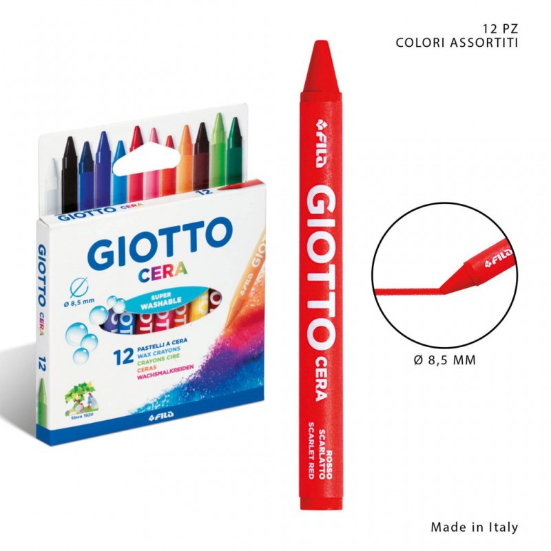 Giotto pastelli cera 12pz bl . - 1