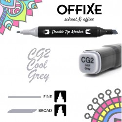Double Tip Marker CG2 Cool Grey, doppia punta - Offixe - 1