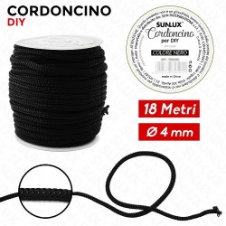 Cordoncino diy 4mm x 18mt nero