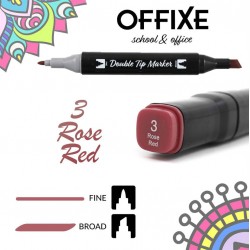 Double Tip Marker N3 Red Rose, doppia punta - Offixe - 1