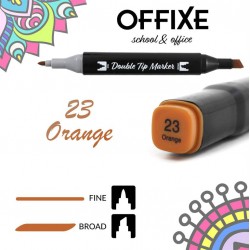 Double Tip Marker N23 Arancione, doppia punta - Offixe - 1
