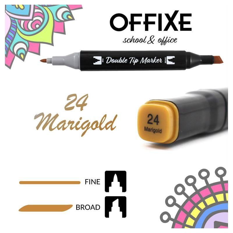 Double Tip Marker N24 Marigold, doppia punta - Offixe - 1