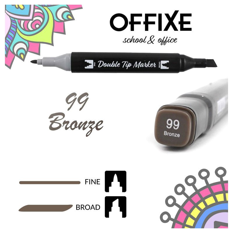 Double Tip Marker N99 Bronzo, doppia punta - Offixe - 1