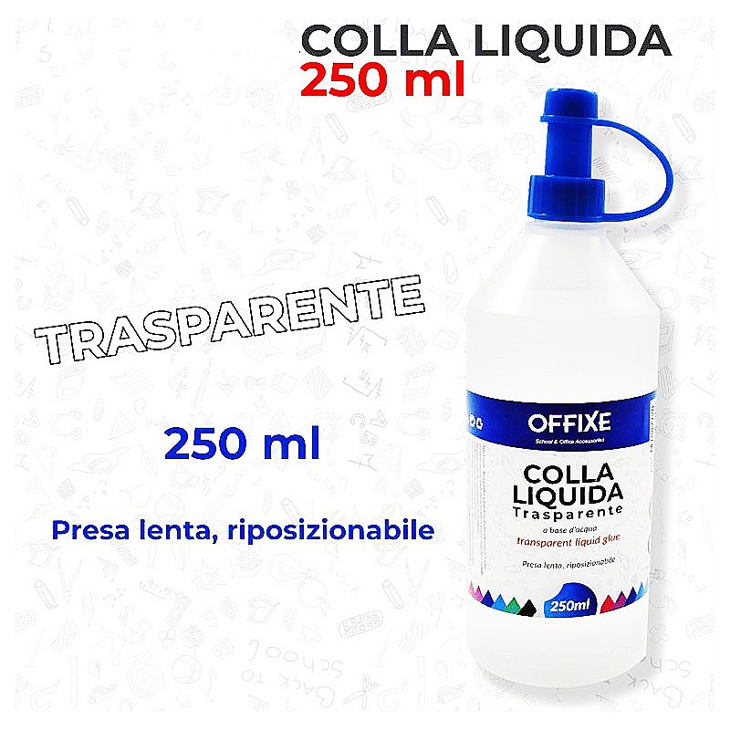 Colla liquida trasparente a base d'acqua 250ml