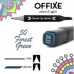 Double Tip Marker N50 Verde Foresta, doppia punta - Offixe - 1
