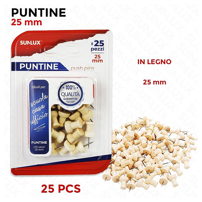 Puntine in legno 25pcs 25mm